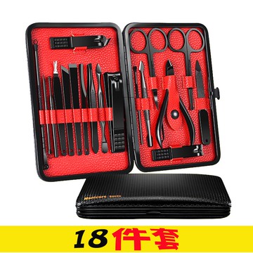 萬事順指甲刀套裝家用指甲剪套裝指甲鉗修腳18件套不銹鋼修甲刀