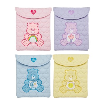 【Grace Gift】【Care Bears -樂觀/幽默/分享/晚安小熊愛心鋪棉平板包】平版包 聖誕節 交換禮物