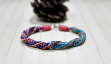 手編蠶絲蠟線素款 <雙色旋轉舞> //可以自選顏色//