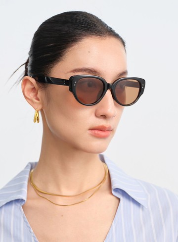 經典輕量橢圓框墨鏡