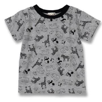 兒童夏季新款純棉短袖T恤男童斑馬 大象 長頸鹿圖案圓領打底上衣