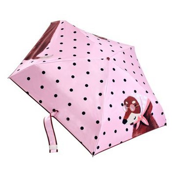 【RainStory春捲Spring Roll】全遮光黑膠降溫手開迷你口袋傘(法式粉點)