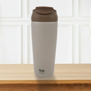 樂司/雙飲口304不鏽鋼陶瓷保溫杯-600ml-奶茶棕-1入