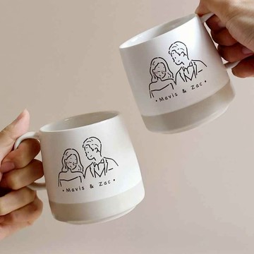 【客自畫】簡約萌萌像_磨砂杯/附贈手機桌布