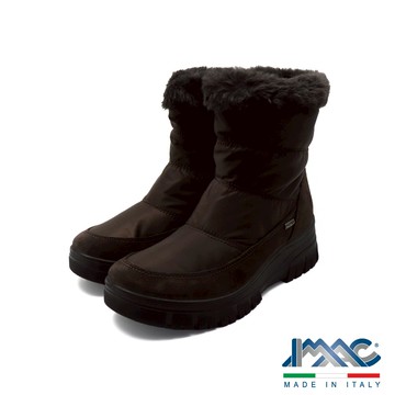 【IMAC】義大利原廠防水增厚厚底保暖絨毛雪靴 深棕色(857049-DBR)