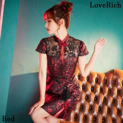 LoveRich ラブリッチ 龍柄 レース チャイナドレス スリット