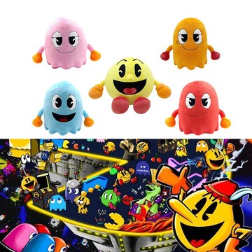 E哥❤現貨跨境新品PAC-MAN Plush吃豆人毛絨玩具遊戲周邊創意玩偶公仔預購