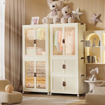 收納柜家用多層嬰兒寶寶衣柜零食儲物柜塑料簡易可移動雜物置物柜