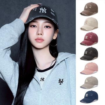 MLB 復古水洗刷破可調式軟頂棒球帽 道奇/守護者/洋基隊(3ACPVV34N-七款任選)【官方旗艦店】