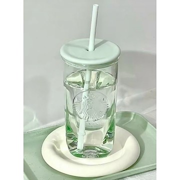 星巴克杯子2026新年禮物經典薄荷綠系列三角玻璃吸管杯473ml 經典薄荷綠系列