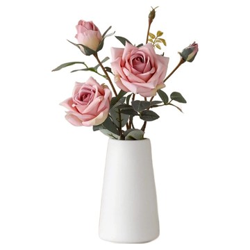 Floral M 法式香堤玫瑰高腳杯仿真花禮  1個  粉色