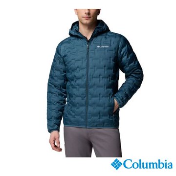 Columbia 哥倫比亞 男款-保暖防潑羽絨連帽外套-Delta Ridge-孔雀綠 UWE66100TL/JF