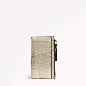 Radley London Womens Leather Drapers Road- Metallic Medium Ziptop Coin Purse - Gold Medium