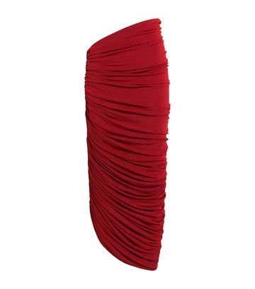 Magda Butrym Jersey Ruched Midi Skirt