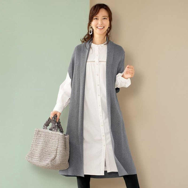 ベスト トップス レディース 秋 冬 ニットロングジレ 40代 50代 60代 70代 ミセスファッション シニアファッション 服 通販 Lineポイント最大0 5 Get Lineショッピング