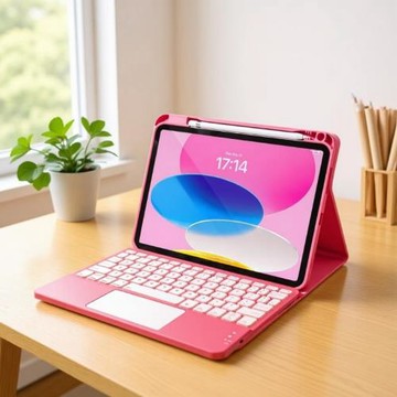 適用iPad 11第10代保護套帶鍵盤可拆卸可充電鍵盤7色背光便攜套裝