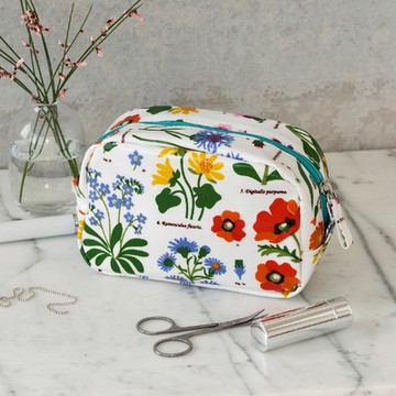 《Rex LONDON》防水盥洗化妝包-花卉圖鑑17cm-- 化妝包 收納包 旅行小包 沐浴小包 盥洗收納包