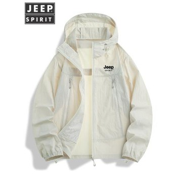 JEEP夏季冰絲UPF50+防曬衣男士新款速干透氣薄款釣魚曬外套皮膚衣