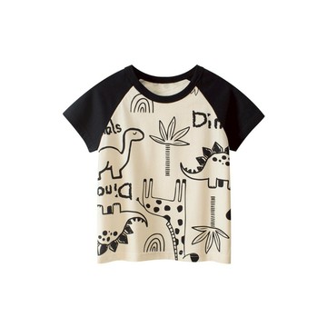 Baby童衣 夏季男童動物風短袖T-Shirt 短袖恐龍圓領上衣 兒童短T恤 韓版百搭上衣 89128
