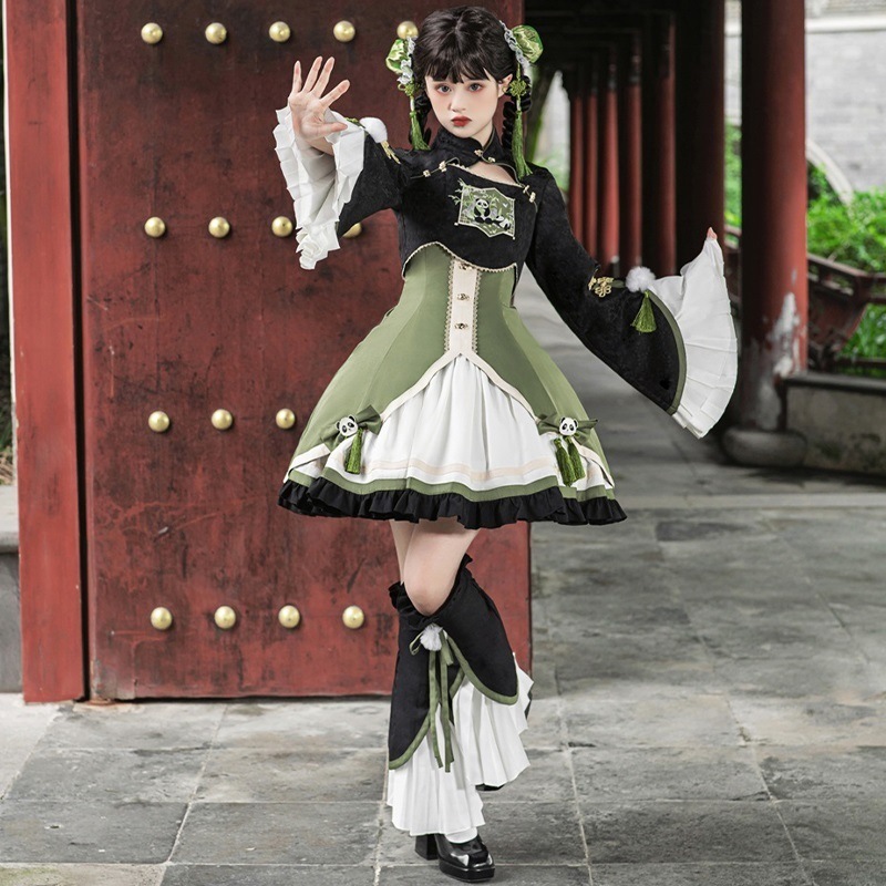 コスプレ 中華風 キョンシー服 長袖 洋服 レトロ コスチューム 日常