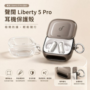 新款🔥聲闊 Soundcore Liberty 5 Pro耳機殼 透明水晶殼 安克藍牙耳機保護殼 防刮保護套 扣環