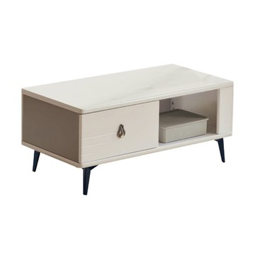 文創集 艾倫卡3.3尺二抽玻璃大茶几-99x49x44cm免組