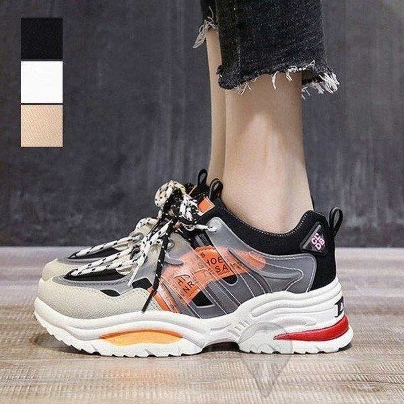 スニーカー ダッドスニーカー レディース 厚底 配色 白 黒 おしゃれ 韓国 ロゴ カラフル シューズ 靴 通販 Lineポイント最大get Lineショッピング