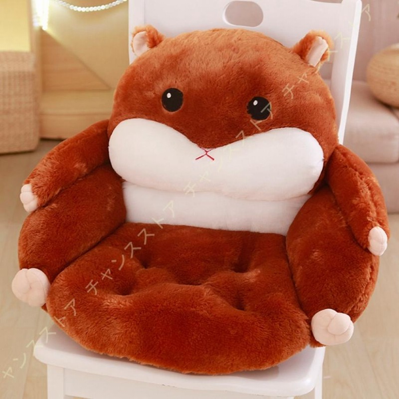 背もたれ付き クッション かわいい 手が入る デスク枕 座布団 動物クッション オフィス 椅子 車用 シートクッション 付き 折りたたみ式 ハムスター  読書 TV 通販 LINEポイント最大0.5%GET LINEショッピング
