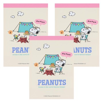 sun-star PEANUTS 史努比春色盎然彩色便條紙  露營森活 白色  80張  3個