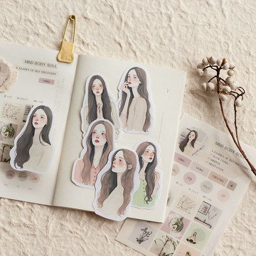 【風格女孩誌人物貼】人物貼紙、女孩貼紙、和紙貼紙