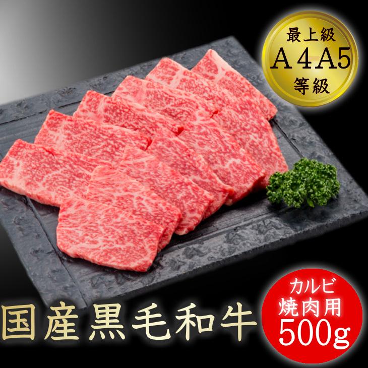 お歳暮 カルビ 焼肉 肉 和牛 牛肉 最上級A5A4等級 国産黒毛和牛 カルビ焼用500g 霜降カルビ 福島牛 上カルビ バーベキュー