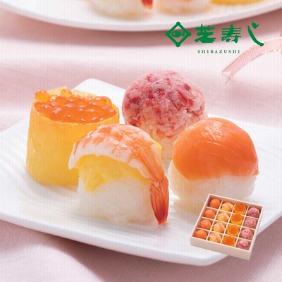 【送料無料】 【冷凍】手まり寿し４種１６個入り