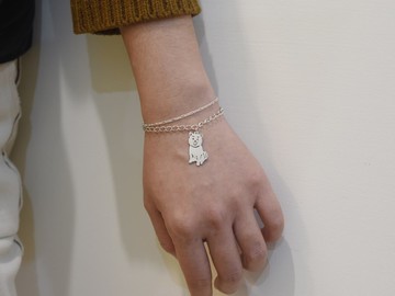 柴犬 - 經典動物鏤空 | 細手鍊 925純銀 雙層 手工銀飾 情人禮物