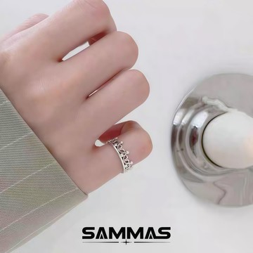SAMMAS🔥戒指 鏤空皇冠戒指 情侶戒指 個性戒指 百搭 尾戒 男女 冷淡風 高級感 輕奢 ins 指環 食指戒指