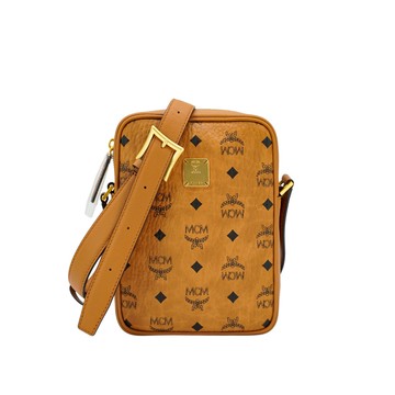 Mcm Aren Visetos 迷你直式斜背包(焦糖色)