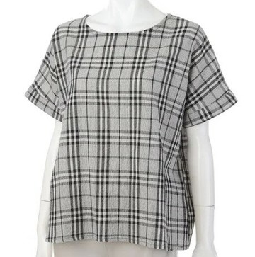 日本 Yoryu 100% 純棉 法式袖上衣 (黑白色)