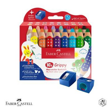 【Faber Castell】好點子胖胖3合1色鉛筆16入套組/含削筆器(原廠正貨)