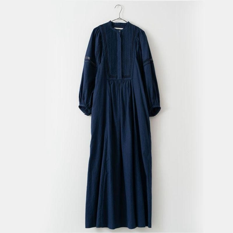 ヌキテパ ネイビー ロングワンピース 長袖 【公式通販】
