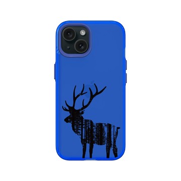 iPhone 15 Clear 激光藍 - Animal Silhouette / 動物剪影 - 麋鹿2