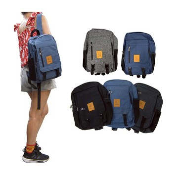 ~雪黛屋~LECAF 後背包中小容量A4紙進口防水尼龍布主袋+外袋共五層上學書包LW3782