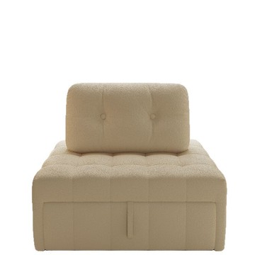 奶油風泡芙沙發床坐臥兩用多功能小戶型布藝客廳折疊伸縮單人沙發【0113103DD】