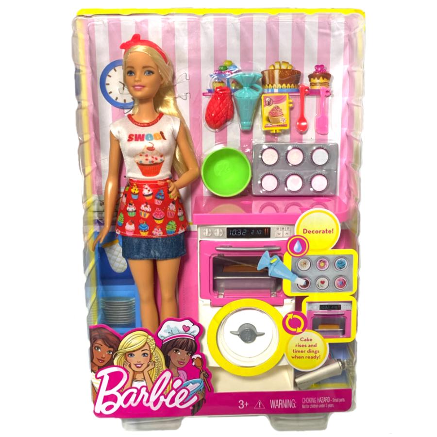 Barbie バービー オーブン プレイセット 人形 フィギュア ケーキ