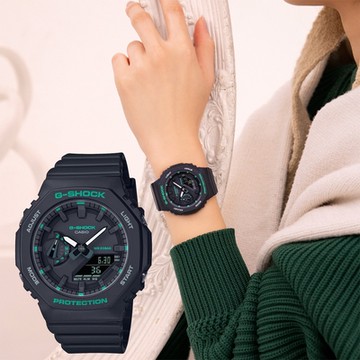 CASIO 卡西歐 G-SHOCK 八角農家橡樹 摩登雙顯手錶 新年開運 送禮推薦-黑 GMA-S2100GA-1A