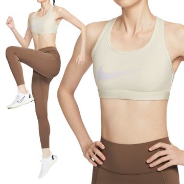 Nike As Swsh Med Spt Bra 女款 灰色 速乾 中強度支撐 襯墊 運動 內衣 IO0255-047