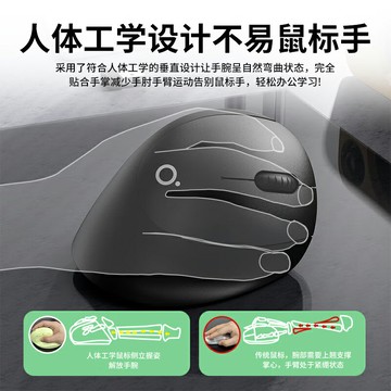 人體工學雙模垂直滑鼠靜音立式垂直有線筆記本電腦2025