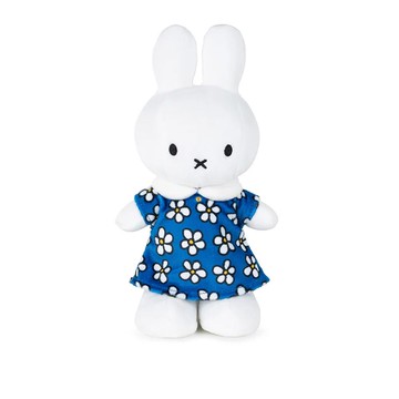 荷蘭 BON TON TOYS｜Miffy米菲兔填充玩偶-碎花洋裝 藍 24cm
