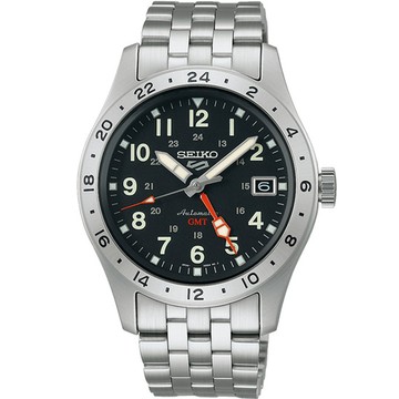 SEIKO 精工 5 Sports Field 系列 GMT機械錶-4R34-00C0D/SSK023K1/黑39.4mm