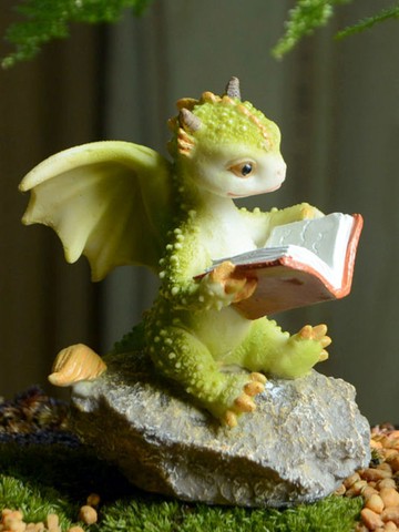 創意可愛卡通小龍擺件恐龍公仔樹脂仿真動物送男女生朋友生日禮物