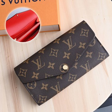 Louis Vuitton LV M62236 新版熱銷款經典花紋扣式長夾.罌粟紅