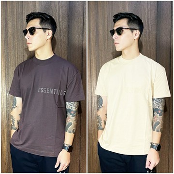 美國百分百【全新真品】FEAR OF GOD FOG ESSENTIALS 短袖 T恤 logo 短T 深咖啡/駝色 CT12